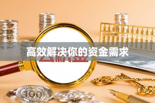 办理高效解决你的资金需求